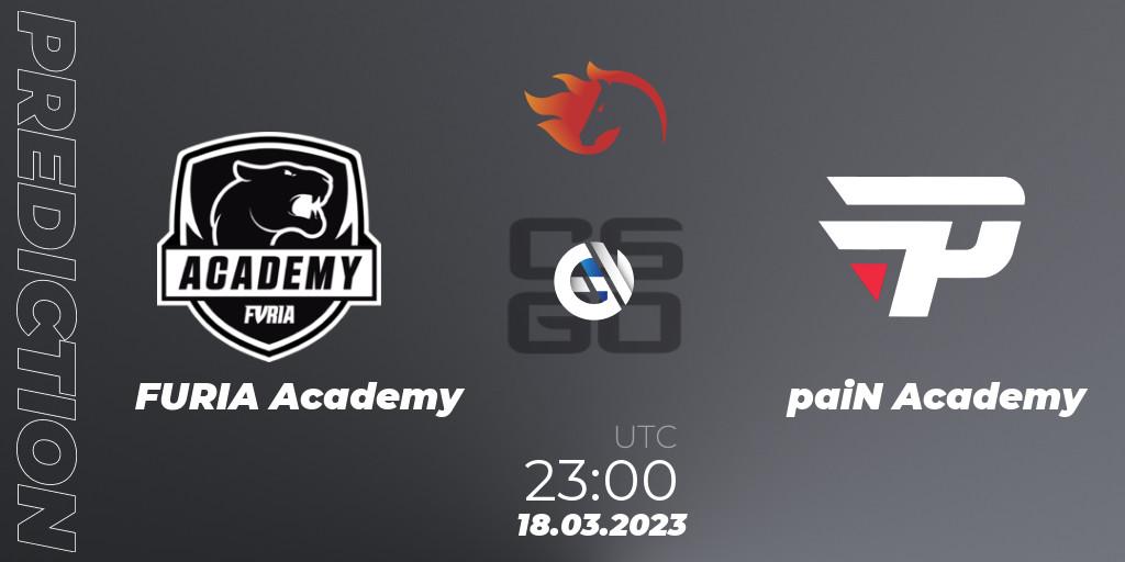Pronóstico FURIA Academy - paiN Academy. 18.03.2023 at 23:00, Counter-Strike (CS2), FiReLEAGUE Academy 2023 Finals