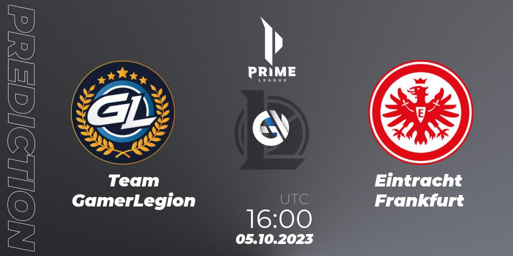 Pronóstico Team GamerLegion - Eintracht Frankfurt. 05.10.2023 at 16:00, LoL, Prime League Pokal 2023
