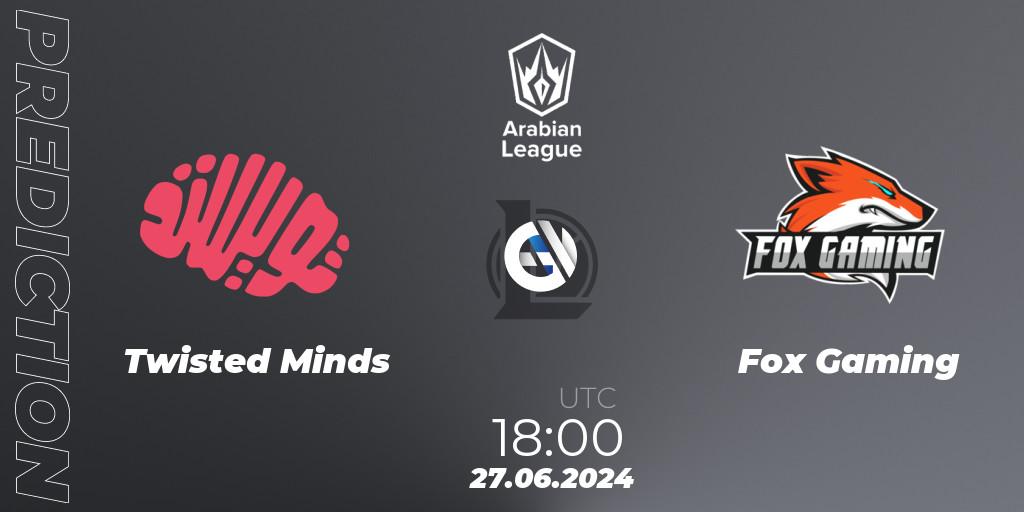Pronóstico Twisted Minds - Fox Gaming. 26.06.2024 at 21:00, LoL, Arabian League Summer 2024