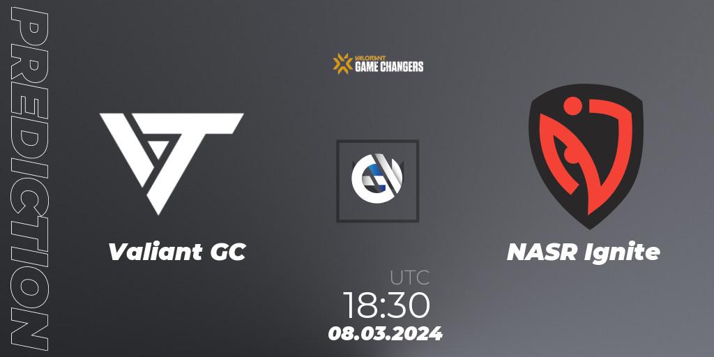 Pronóstico Valiant GC - NASR Ignite. 08.03.2024 at 18:00, VALORANT, VCT 2024: Game Changers EMEA Stage 1