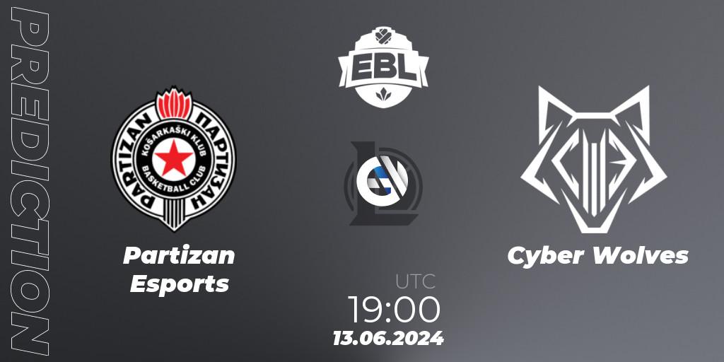 Pronóstico Partizan Esports - Cyber Wolves. 13.06.2024 at 19:00, LoL, Esports Balkan League Season 15