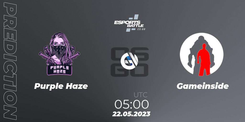 Pronóstico Purple Haze - Gameinside. 22.05.2023 at 05:00, Counter-Strike (CS2), ESportsBattle Season 19
