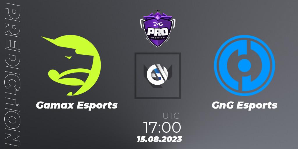 Pronóstico Gamax Esports - GnG Esports. 15.08.2023 at 18:00, VALORANT, EMG Pro Series: Levant + North Africa