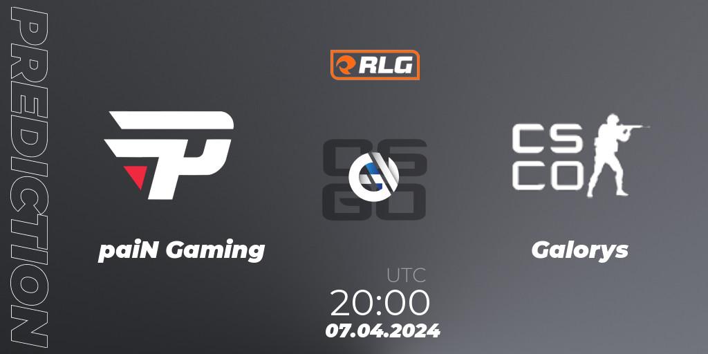 Pronóstico paiN Gaming - Galorys. 07.04.2024 at 20:00, Counter-Strike (CS2), RES Latin American Series #3