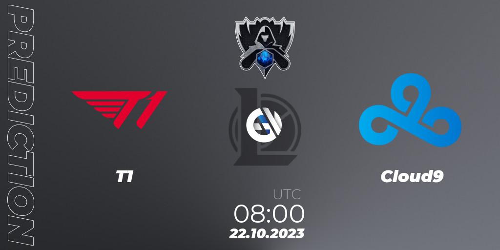 Pronóstico T1 - Cloud9. 22.10.2023 at 07:00, LoL, Worlds 2023 LoL - Group Stage