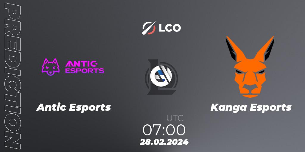 Pronóstico Antic Esports - Kanga Esports. 28.02.2024 at 07:00, LoL, LCO Split 1 2024 - Playoffs