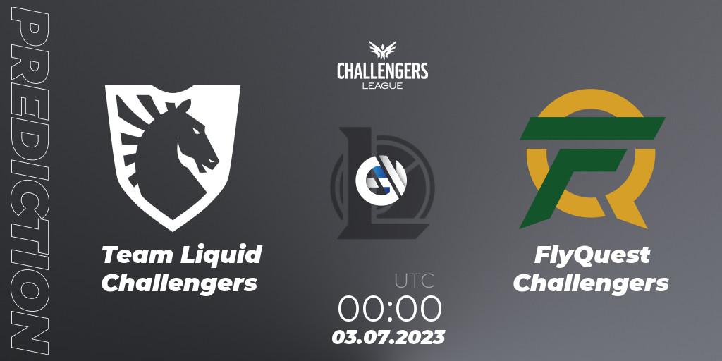 Pronóstico Team Liquid Challengers - FlyQuest Challengers. 03.07.23, LoL, North American Challengers League 2023 Summer - Group Stage