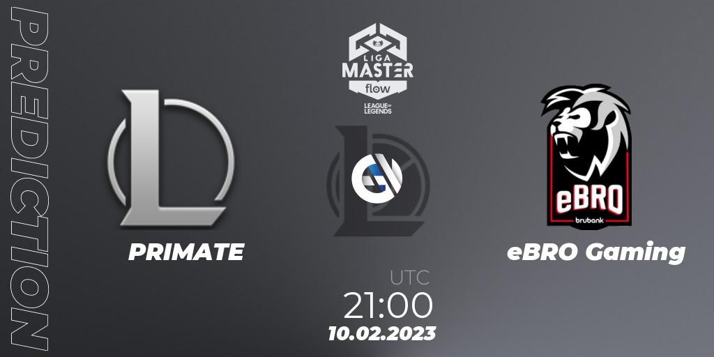 Pronóstico PRIMATE - eBRO Gaming. 10.02.2023 at 21:00, LoL, Liga Master Opening 2023 - Group Stage
