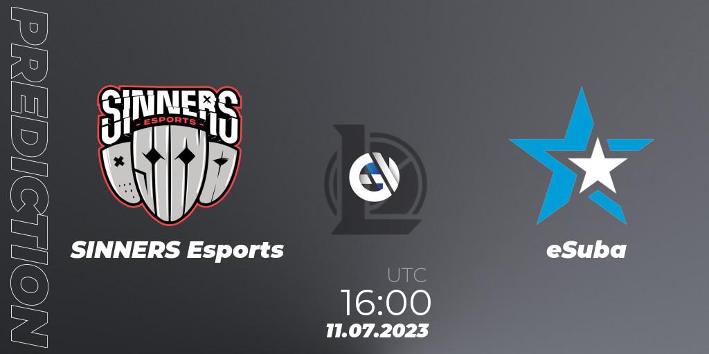 Pronóstico SINNERS Esports - eSuba. 16.06.2023 at 16:00, LoL, Hitpoint Masters Summer 2023 - Group Stage