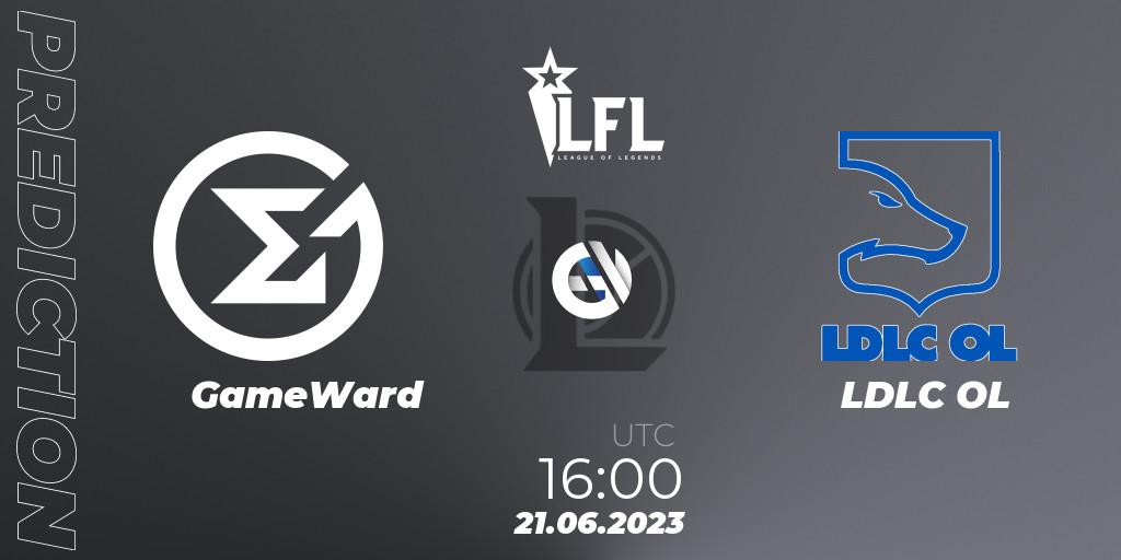 Pronóstico GameWard - LDLC OL. 21.06.2023 at 16:00, LoL, LFL Summer 2023 - Group Stage