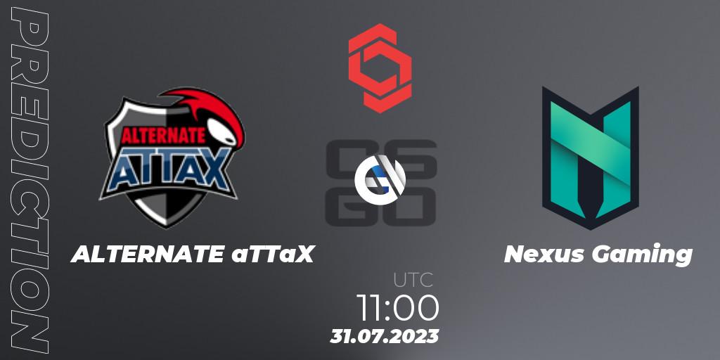 Pronóstico ALTERNATE aTTaX - Nexus Gaming. 31.07.2023 at 11:00, Counter-Strike (CS2), CCT Central Europe Series #7