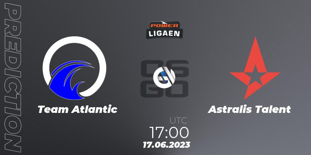 Pronóstico Team Atlantic - Astralis Talent. 17.06.2023 at 16:30, Counter-Strike (CS2), Dust2.dk Ligaen Season 23