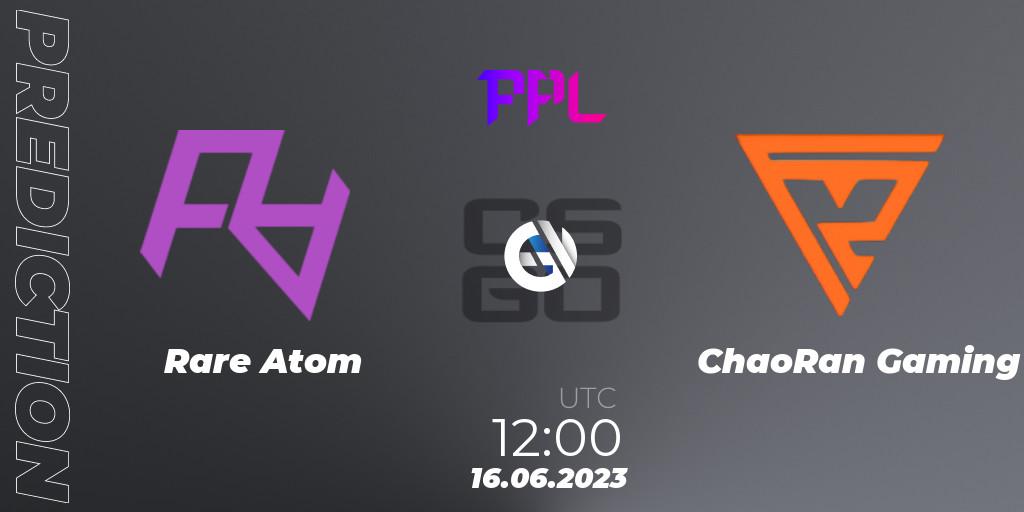 Pronóstico Rare Atom - ChaoRan Gaming. 16.06.2023 at 11:45, Counter-Strike (CS2), Perfect World Arena Premier League Season 4