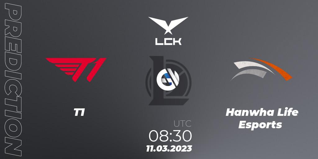 Pronóstico T1 - Hanwha Life Esports. 11.03.23, LoL, LCK Spring 2023 - Group Stage