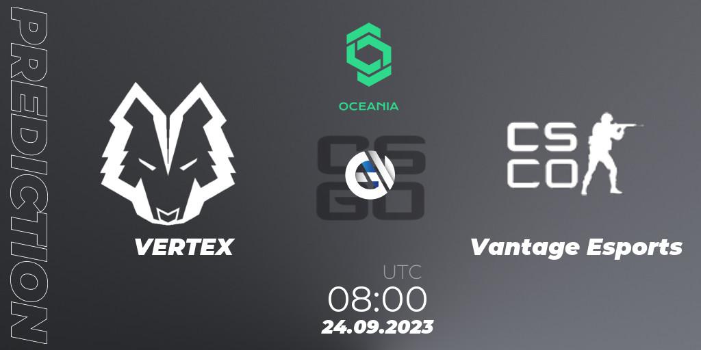 Pronóstico VERTEX - Vantage Esports. 24.09.2023 at 08:00, Counter-Strike (CS2), CCT Oceania Series #2