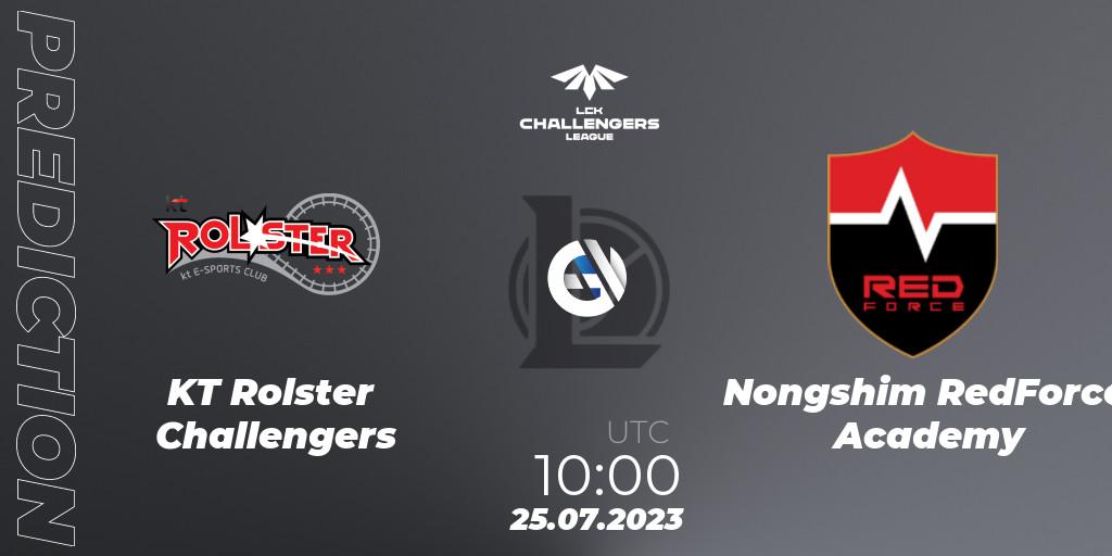 Pronóstico KT Rolster Challengers - Nongshim RedForce Academy. 25.07.2023 at 11:20, LoL, LCK Challengers League 2023 Summer - Group Stage
