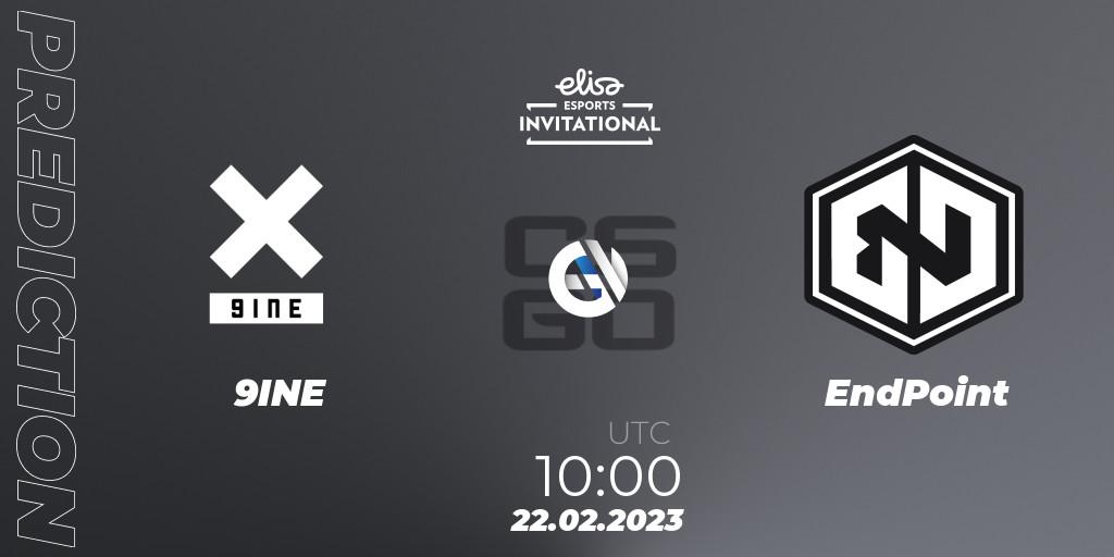 Pronóstico 9INE - EndPoint. 22.02.2023 at 10:00, Counter-Strike (CS2), Elisa Invitational Winter 2023