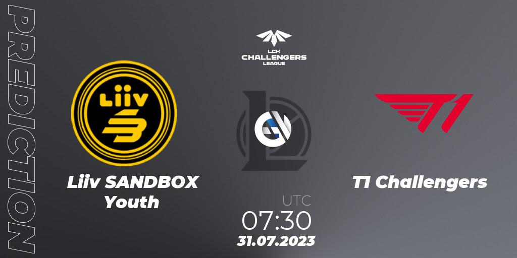Pronóstico Liiv SANDBOX Youth - T1 Challengers. 31.07.23, LoL, LCK Challengers League 2023 Summer - Group Stage
