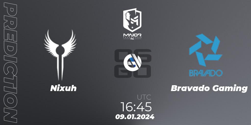 Pronóstico Nixuh - Bravado Gaming. 09.01.24, CS2 (CS:GO), PGL CS2 Major Copenhagen 2024 South Africa RMR Open Qualifier