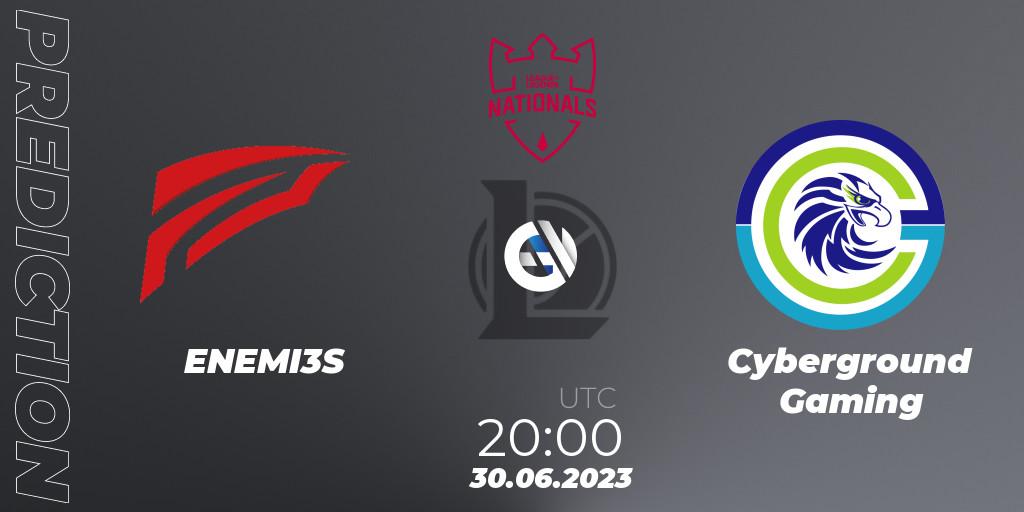 Pronóstico ENEMI3S - Cyberground Gaming. 30.06.2023 at 20:00, LoL, PG Nationals Summer 2023