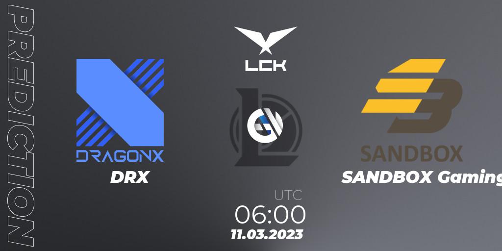 Pronóstico DRX - SANDBOX Gaming. 11.03.23, LoL, LCK Spring 2023 - Group Stage