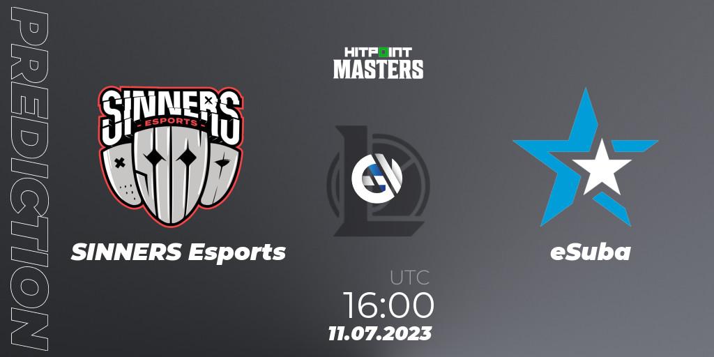 Pronóstico SINNERS Esports - eSuba. 11.07.23, LoL, Hitpoint Masters Summer 2023 - Group Stage