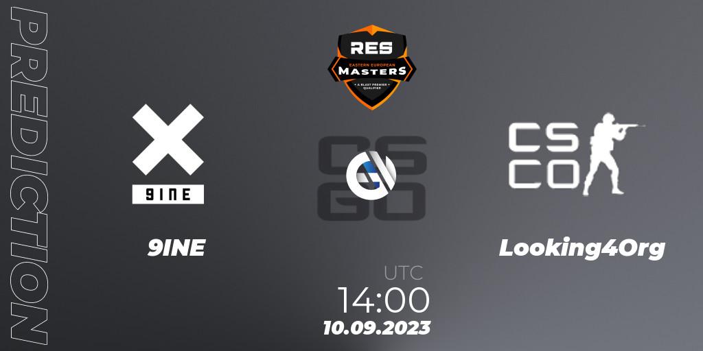 Pronóstico 9INE - Looking4Org. 10.09.2023 at 14:00, Counter-Strike (CS2), RES Western European Masters: Fall 2023
