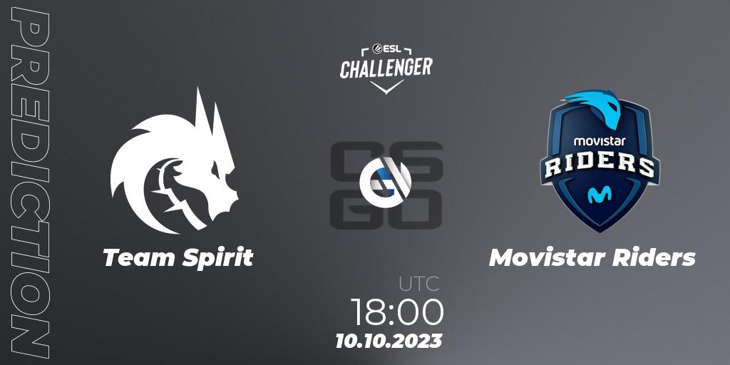 Pronóstico Team Spirit - Movistar Riders. 10.10.2023 at 18:00, Counter-Strike (CS2), ESL Challenger at DreamHack Winter 2023: European Qualifier