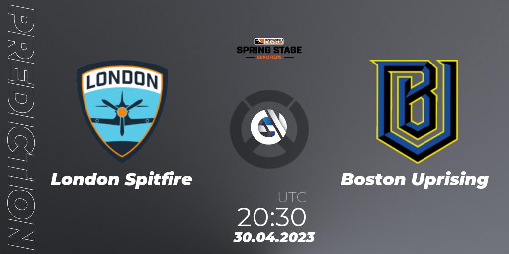 Pronóstico London Spitfire - Boston Uprising. 30.04.2023 at 20:30, Overwatch, OWL Stage Qualifiers Spring 2023 West