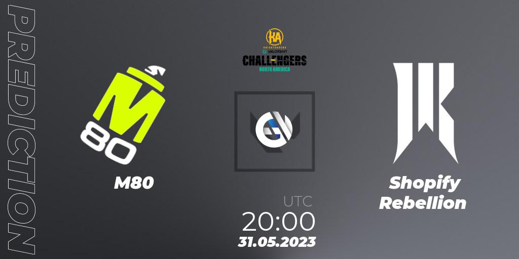Pronóstico M80 - Shopify Rebellion. 31.05.23, VALORANT, VALORANT Challengers 2023: North America Challenger Playoffs