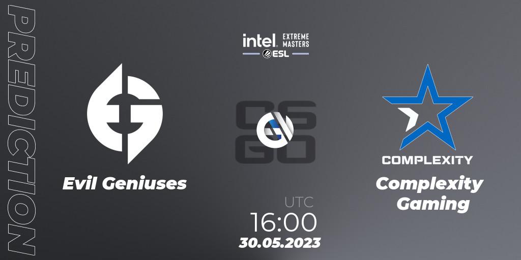 Pronóstico Evil Geniuses - Complexity Gaming. 30.05.2023 at 16:00, Counter-Strike (CS2), IEM Dallas 2023