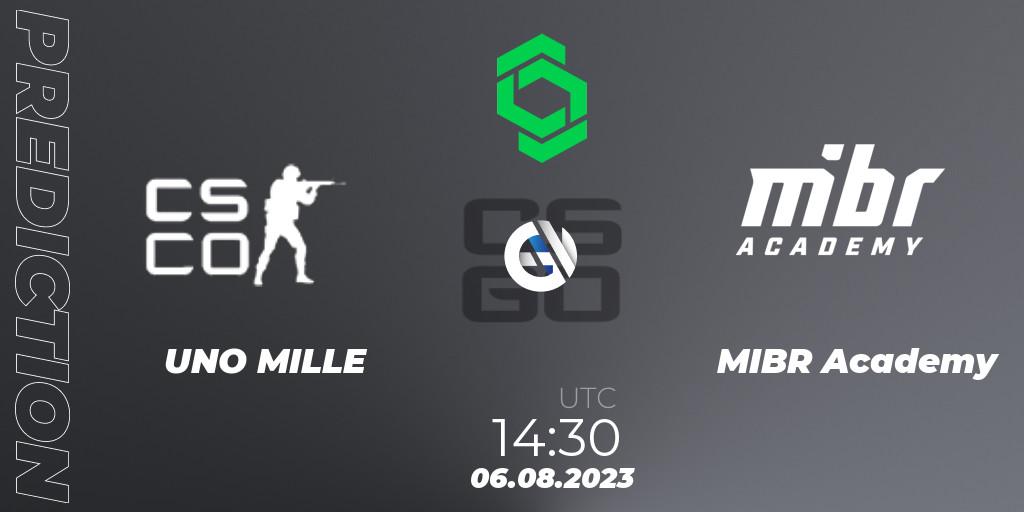 Pronóstico UNO MILLE - MIBR Academy. 06.08.2023 at 14:30, Counter-Strike (CS2), CCT South America Series #9