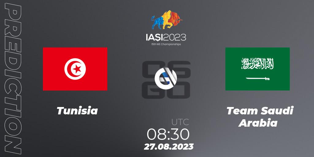 Pronóstico Tunisia - Team Saudi Arabia. 27.08.2023 at 12:30, Counter-Strike (CS2), IESF World Esports Championship 2023