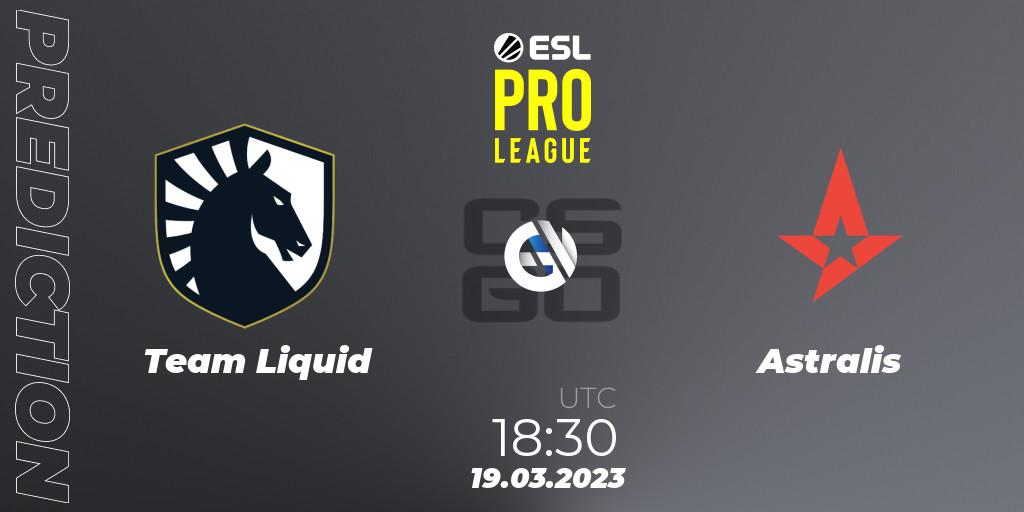 Pronóstico Team Liquid - Astralis. 19.03.23, CS2 (CS:GO), ESL Pro League Season 17