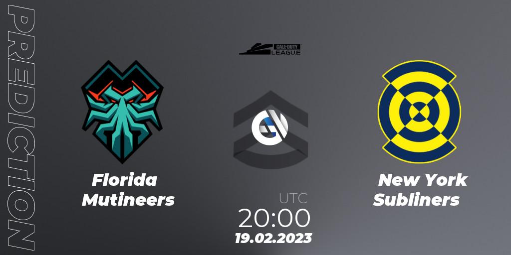 Pronóstico Florida Mutineers - New York Subliners. 19.02.2023 at 20:00, Call of Duty, Call of Duty League 2023: Stage 3 Major Qualifiers