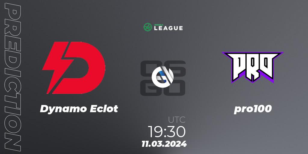 Pronóstico Dynamo Eclot - pro100. 11.03.24, CS2 (CS:GO), ESEA Season 48: Main Division - Europe