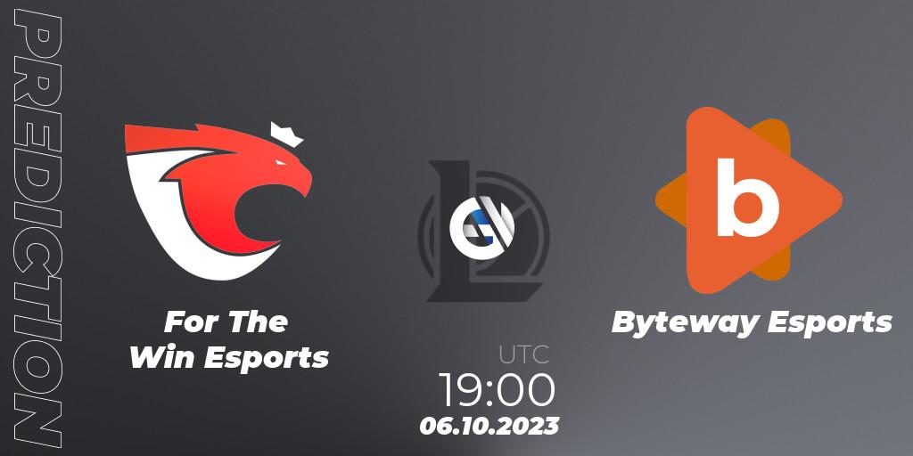 Pronóstico For The Win Esports - Byteway Esports. 06.10.23, LoL, Iberian Cup 2023