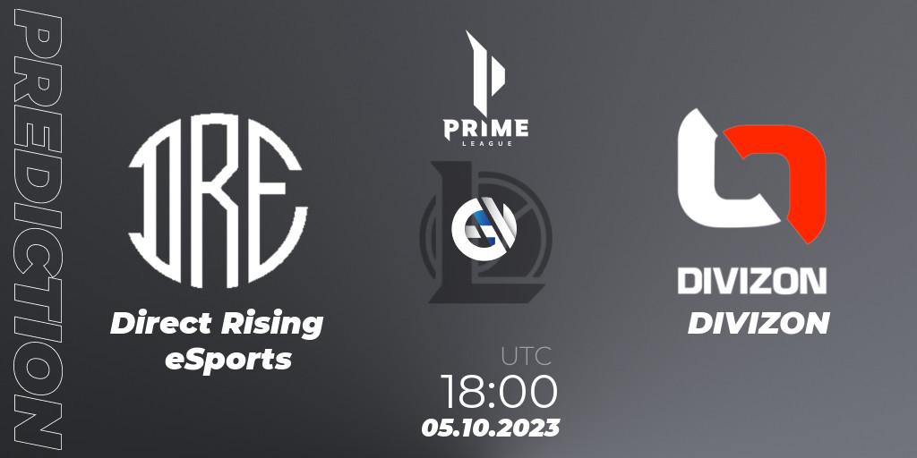 Pronóstico Direct Rising eSports - DIVIZON. 05.10.2023 at 18:00, LoL, Prime League Pokal 2023