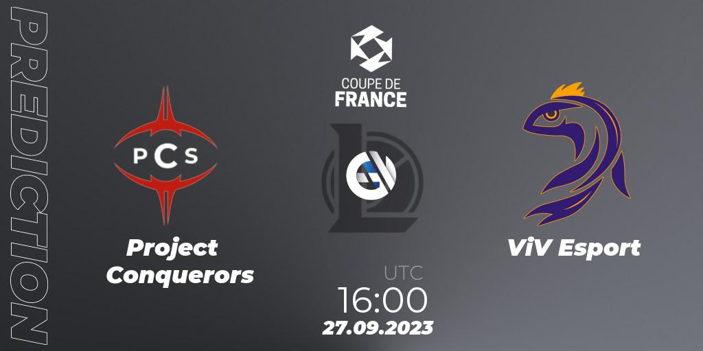 Pronóstico Project Conquerors - ViV Esport. 27.09.23, LoL, Coupe de France 2023