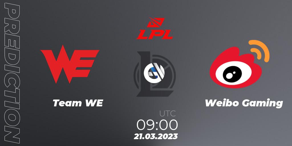 Pronóstico Team WE - Weibo Gaming. 21.03.2023 at 11:40, LoL, LPL Spring 2023 - Group Stage