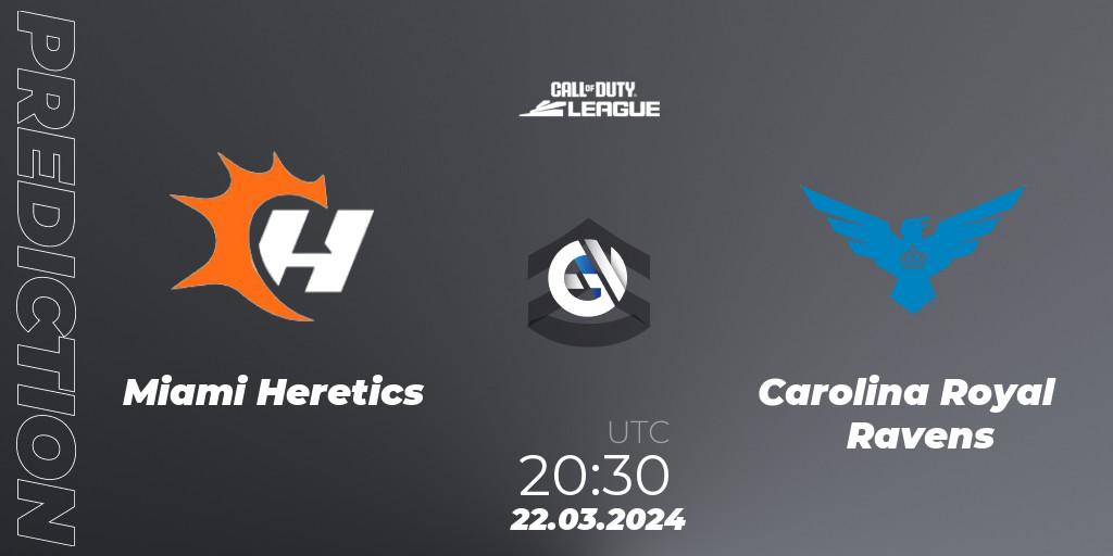 Pronóstico Miami Heretics - Carolina Royal Ravens. 22.03.2024 at 20:30, Call of Duty, Call of Duty League 2024: Stage 2 Major