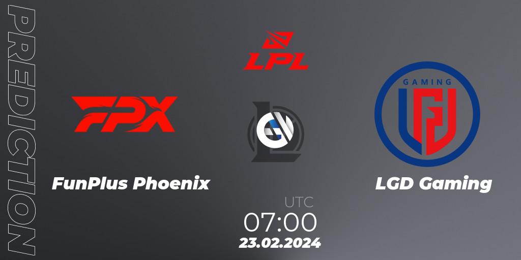 Pronóstico FunPlus Phoenix - LGD Gaming. 23.02.24, LoL, LPL Spring 2024 - Group Stage