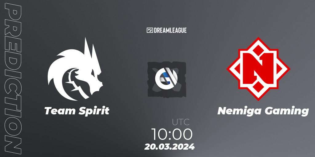 Pronóstico Team Spirit - Nemiga Gaming. 20.03.24, Dota 2, DreamLeague Season 23: Eastern Europe Closed Qualifier