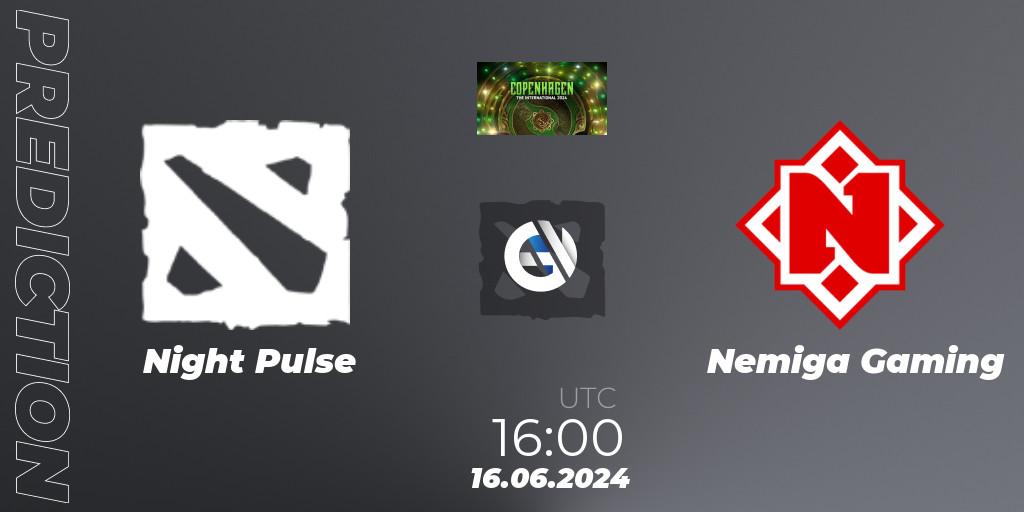 Pronóstico Night Pulse - Nemiga Gaming. 16.06.2024 at 16:00, Dota 2, The International 2024: Eastern Europe Closed Qualifier