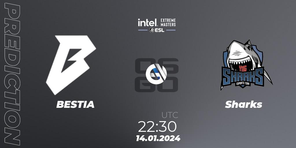 Pronóstico BESTIA - Sharks. 14.01.2024 at 22:30, Counter-Strike (CS2), Intel Extreme Masters China 2024: South American Open Qualifier #1