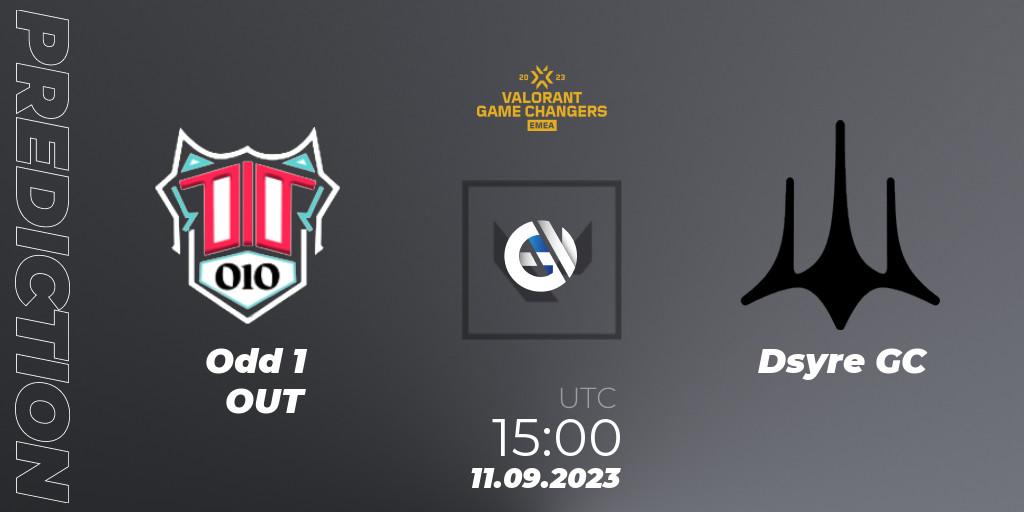 Pronóstico Odd 1 OUT - Dsyre GC. 11.09.2023 at 18:00, VALORANT, VCT 2023: Game Changers EMEA Stage 3 - Group Stage