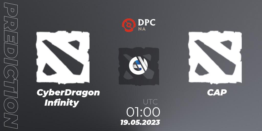 Pronóstico CyberDragon Infinity - CAP. 19.05.2023 at 00:00, Dota 2, DPC NA 2023 Tour 3: Open Qualifier #2