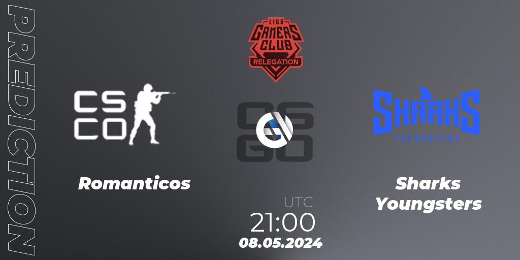 Pronóstico Romanticos - Sharks Youngsters. 08.05.2024 at 21:00, Counter-Strike (CS2), Gamers Club Liga Série A Relegation: May 2024