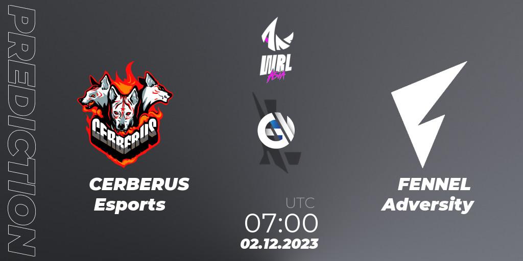 Pronóstico CERBERUS Esports - FENNEL Adversity. 02.12.2023 at 07:00, Wild Rift, WRL Asia 2023 - Season 2 - Regular Season