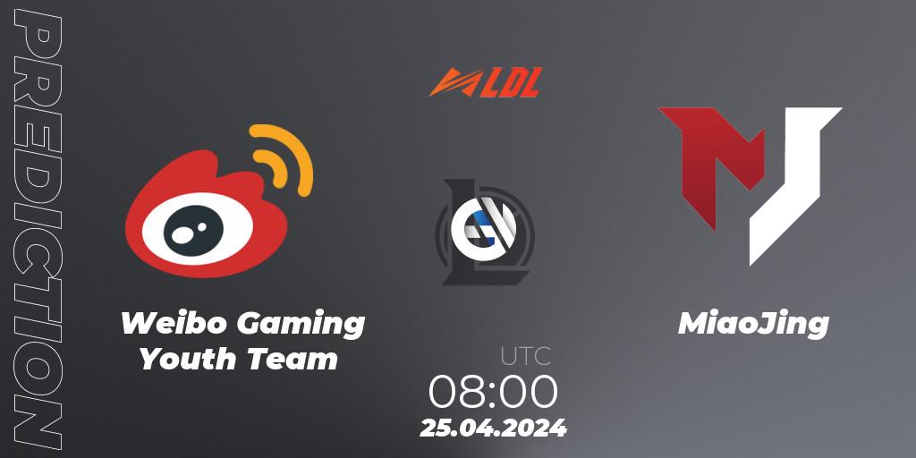 Pronóstico Weibo Gaming Youth Team - MiaoJing. 25.04.24, LoL, LDL 2024 - Stage 2